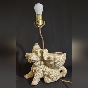 Vintage Mid Century Terrier Dog Planter Lamp